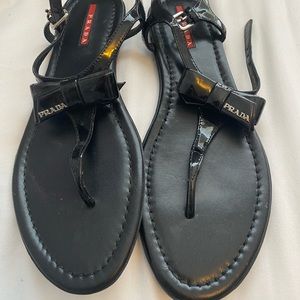 Prada thong sandals with bow